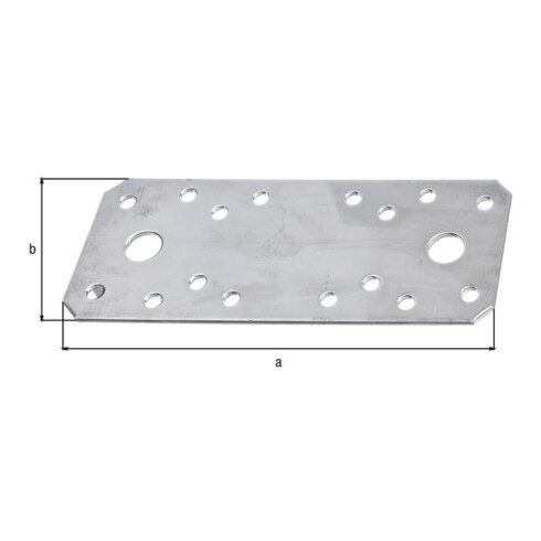 GAH Alberts Connecteur plat droit 133x55x2 mm inox sans CE