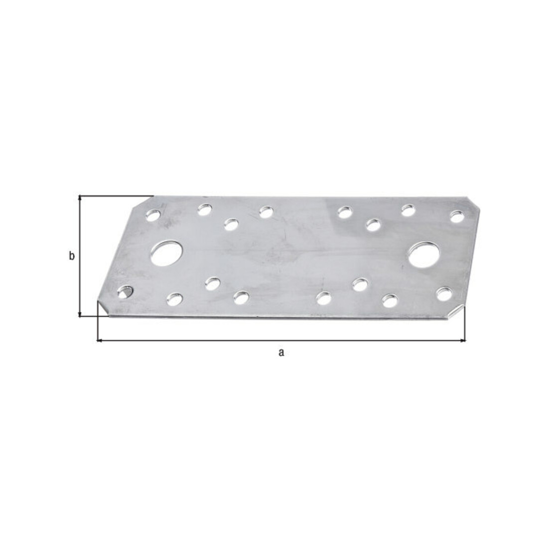 GAH Alberts Connecteur plat droit 133x55x2 mm inox sans CE