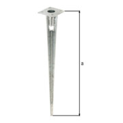 GAH Alberts Douille de fixation à enfoncer, acier galvanisé 38 x 750 mm