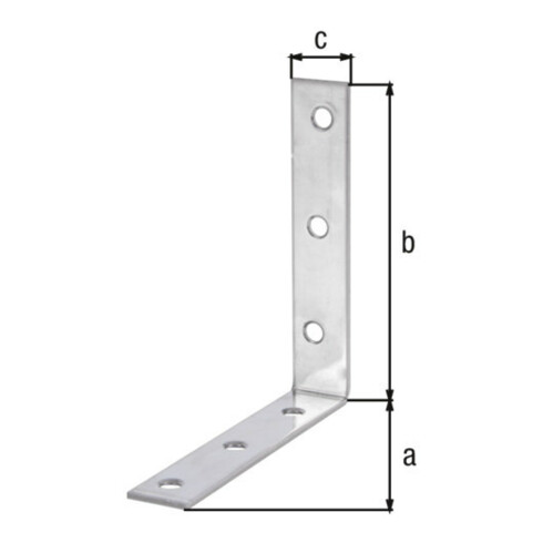 GAH Alberts Équerre 100x100x19mm Acier inoxydable, inoxydable