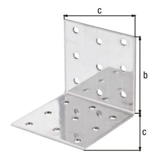 GAH Alberts Équerre à plaque perforée avec CE ? Non 60 x 60 x 60mm Acier inoxydable