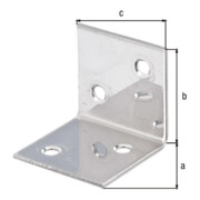 GAH Alberts Équerre large 40x40x40x2mm acier inoxydable, inoxydable antirouille