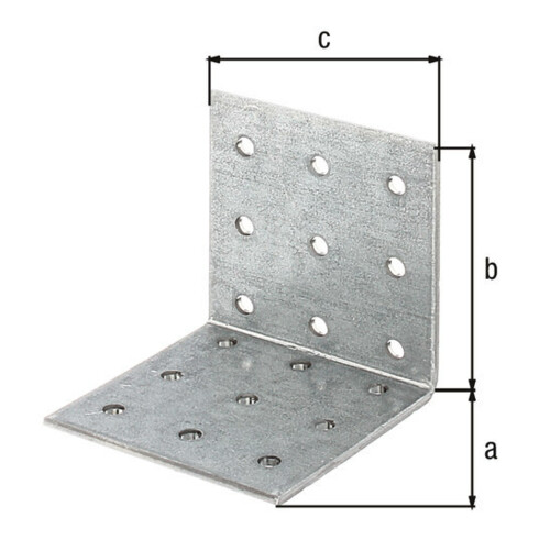 GAH Alberts Équerre pour plaque perforée sans raidisseur 60 x 60 x 60 mm acier sendzimir avec CE