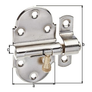 GAH Alberts Feder-Grendelriegel mit befestigter Schlaufe B40xL75mm silber, vernickelt