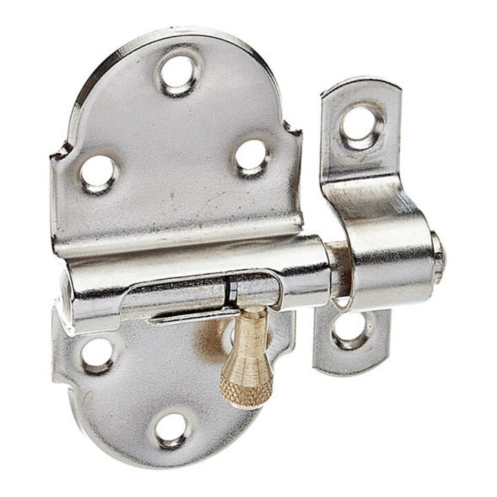 GAH Alberts Feder-Grendelriegel mit befestigter Schlaufe B40xL75mm silber, vernickelt