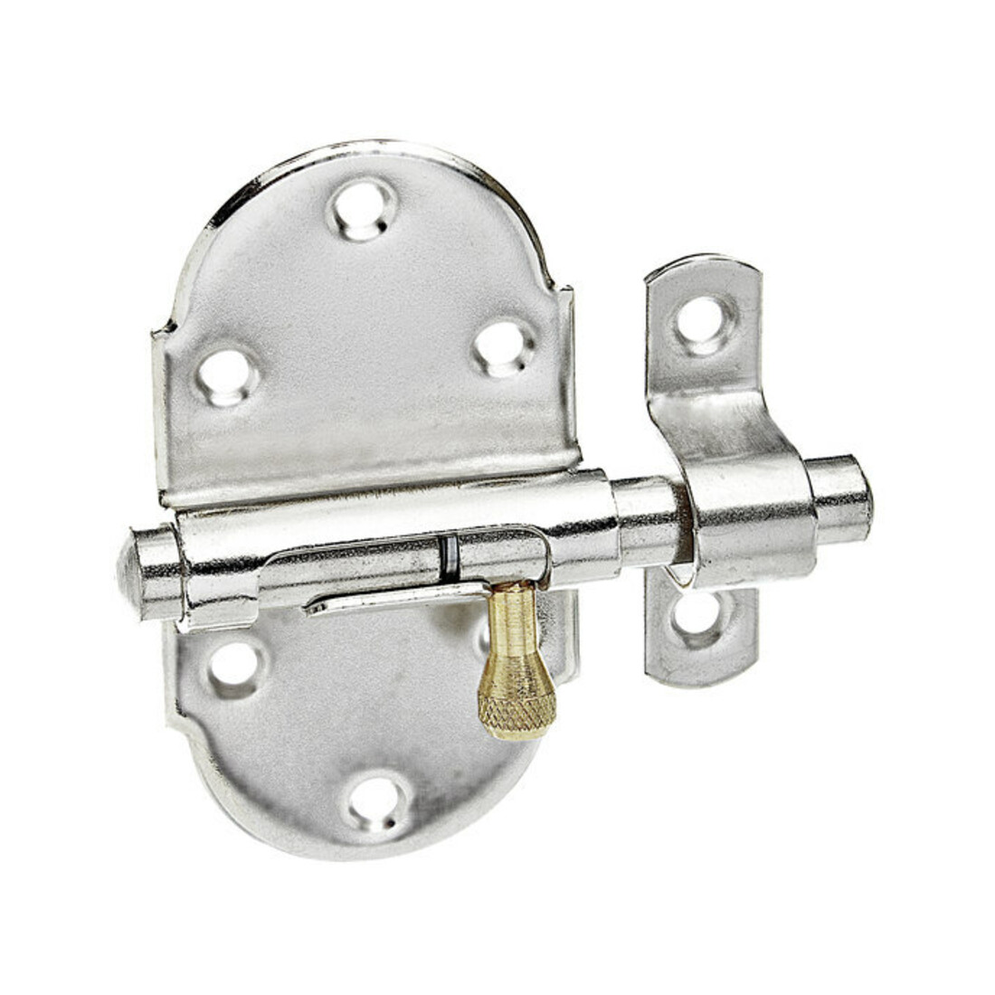 GAH Alberts Feder-Grendelriegel mit befestigter Schlaufe B45xL85mm silber, vernickelt