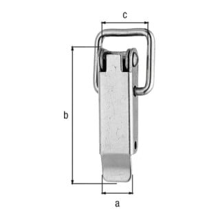 GAH Alberts Fermeture à levier pour caisse sans œillet ni crochet L94mm inoxydable