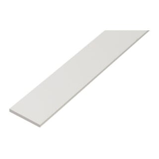 GAH Alberts Flachstange glatt, ungelocht, L1000mm B20mm, S2mm Kunststoff weiß durchgef.