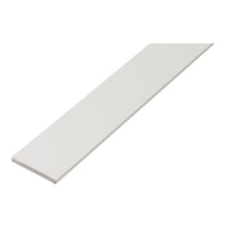 GAH Alberts Flachstange glatt, ungelocht, L2000mm B25mm, S2mm Kunststoff weiß durchgef.