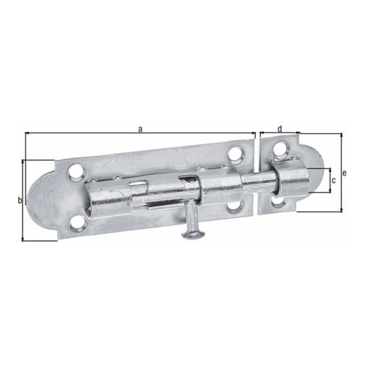 GAH Alberts Grendelriegel mit befestigter Schlaufe B28xL75mm galvanisch verzinkt