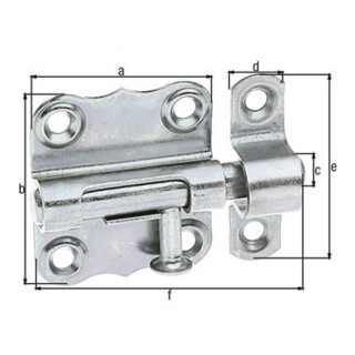 GAH Alberts Grendelriegel mit befestigter Schlaufe B35xL33mm galvanisch verzinkt