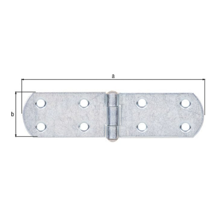 GAH Alberts Kistenband mit vernietetem Stift L 135mm Stahl roh, gelb galv. verz