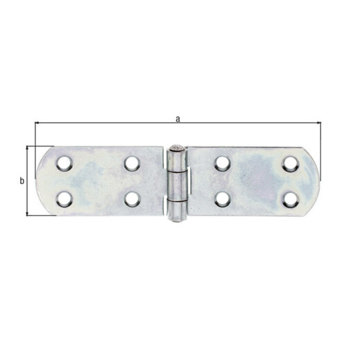 GAH Alberts Kistenband mit vernietetem Stift L 156mm Stahl roh, gelb galv. verz