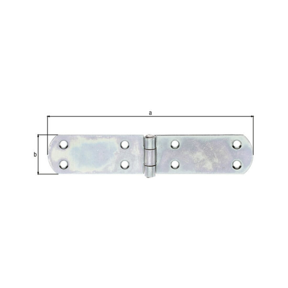 GAH Alberts Kistenband mit vernietetem Stift L 175mm Stahl roh, gelb galv. verz