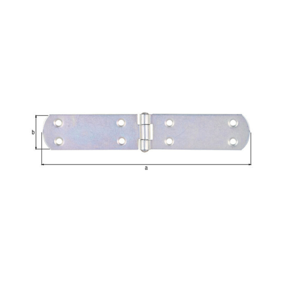 GAH Alberts Kistenband mit vernietetem Stift L 195mm Stahl roh, gelb galv. verz