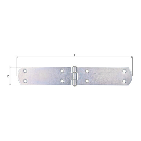GAH Alberts Kistenband mit vernietetem Stift L 250mm Stahl roh, gelb galv. verz