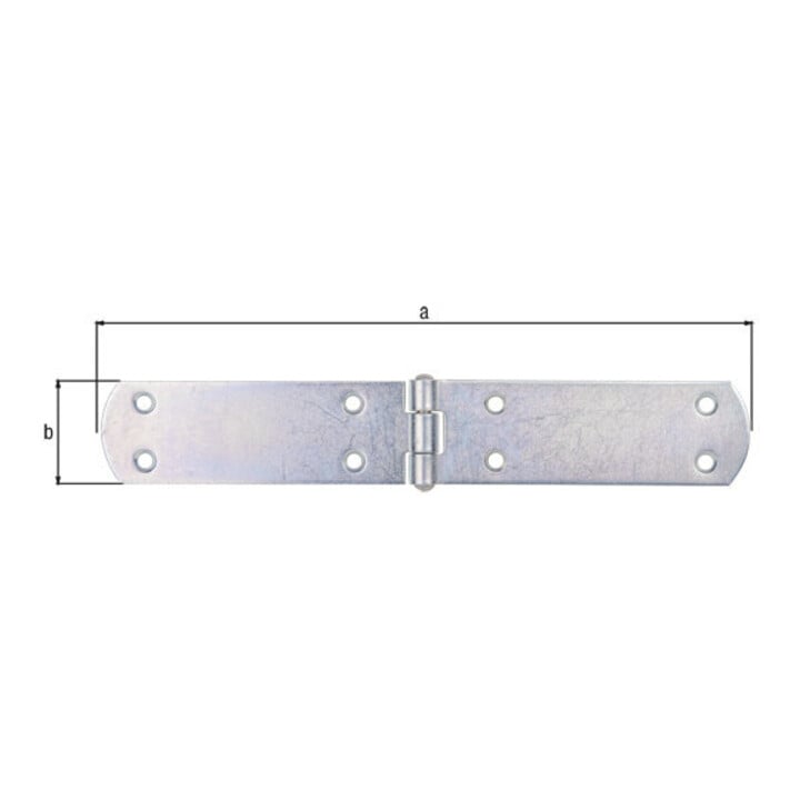 GAH Alberts Kistenband mit vernietetem Stift L 250mm Stahl roh, gelb galv. verz