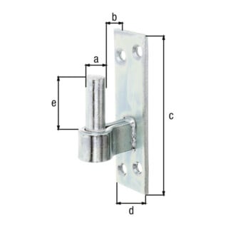 GAH Alberts Kloben 16 mm, sur plaque à visser acier, galvanisé