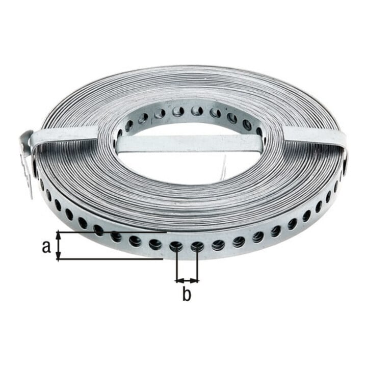GAH Alberts Lochband 12mmx0, 8mmxRollenl.10 m Stahl sendzimirverzinkt