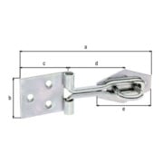 GAH Alberts Loquet à fil pour porte avec œillet sur plaque acier galvanisé-3
