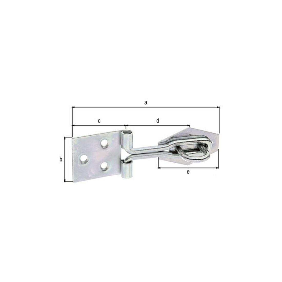 GAH Alberts Loquet à fil pour porte avec œillet sur plaque acier galvanisé