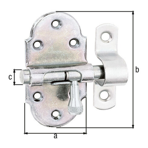 GAH Alberts Loquet à ressort avec boucle fixée B40xL60mm jaune, galvanisé