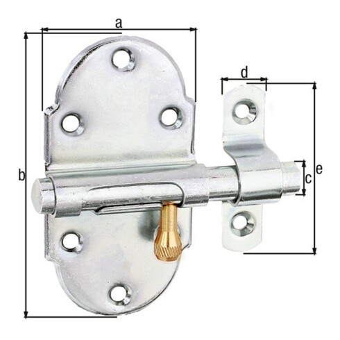 GAH Alberts Loquet à ressort avec boucle fixée B45xL80mm jaune, galvanisé