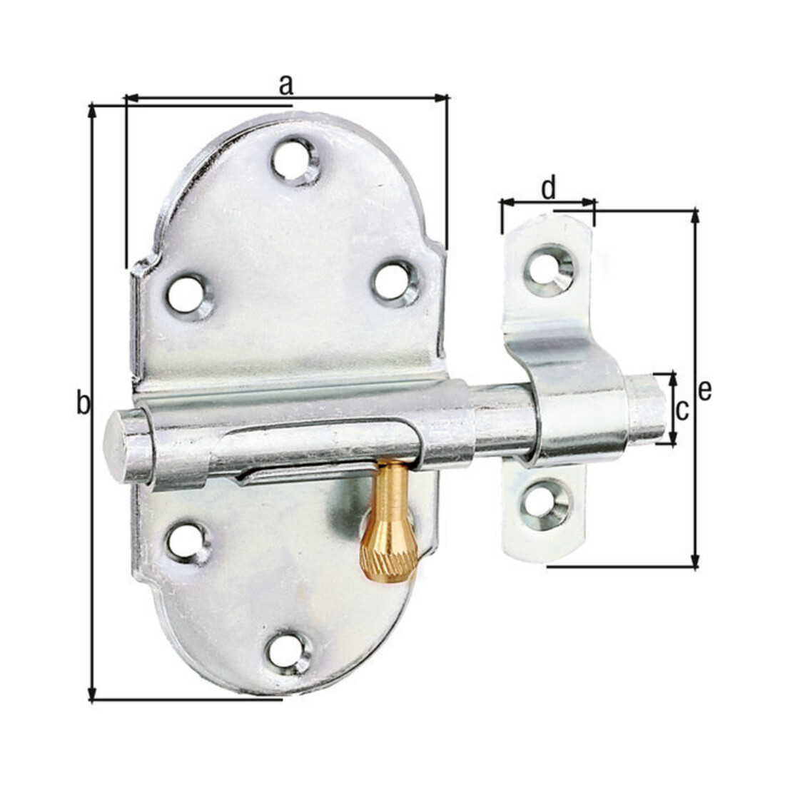 GAH Alberts Loquet à ressort avec boucle fixée B45xL80mm jaune, galvanisé