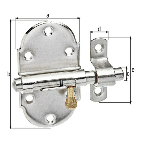 GAH Alberts Loquet à ressort avec boucle fixée B45xL85mm argenté, nickelé