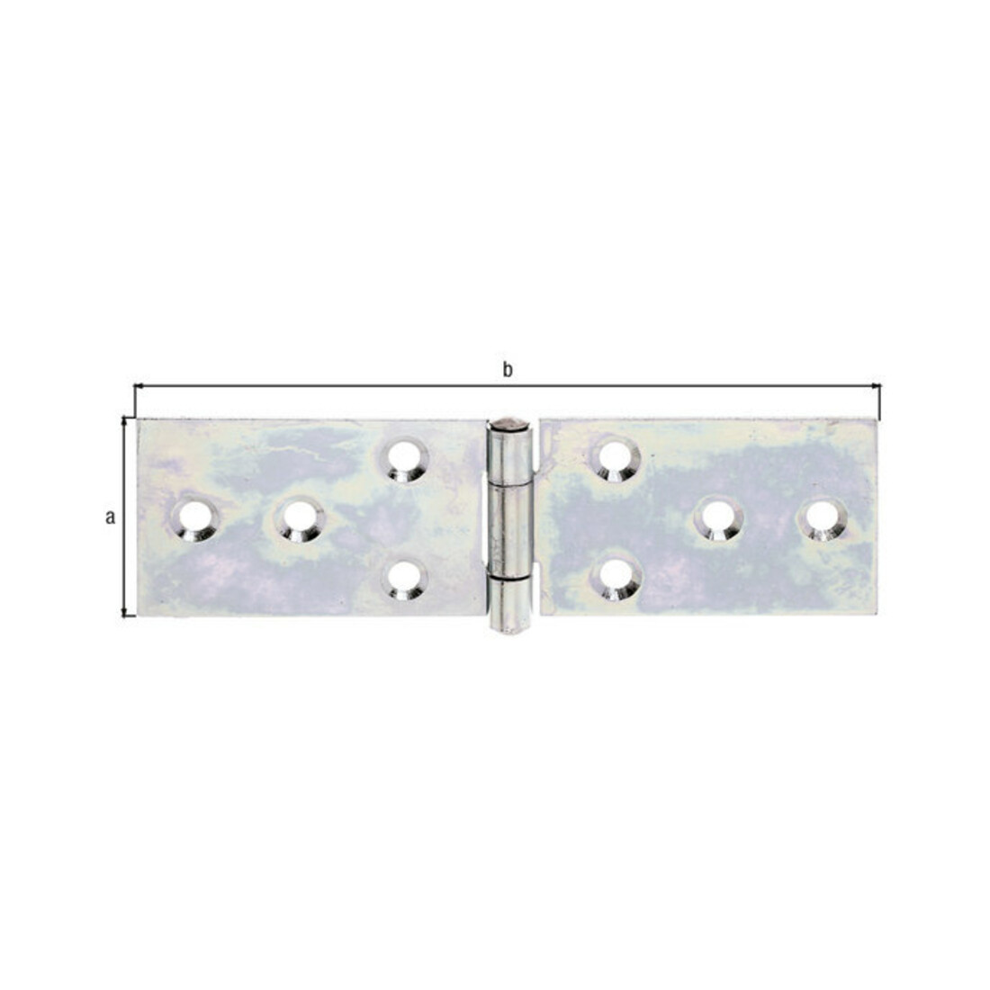 GAH Alberts Möbel-Tischband L 120, 5mm, B 35mm Stahl, gelb sendzimirverzinkt