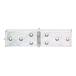 GAH Alberts Möbel-Tischband L 162mm, B 40mm Stahl, gelb sendzimirverzinkt