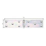 GAH Alberts Möbel-Tischband L 203mm, B 44mm Stahl, gelb sendzimirverzinkt-3