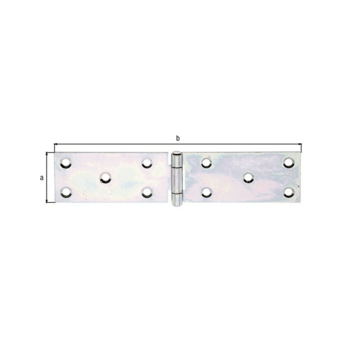 GAH Alberts Möbel-Tischband L 203mm, B 44mm Stahl, gelb sendzimirverzinkt