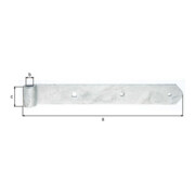 GAH Alberts Paumelle droite pour gâche 13 mm 300 mm acier galvanisé à chaud-3