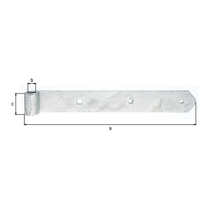 GAH Alberts Paumelle droite pour gâche 13 mm 300 mm acier galvanisé à chaud