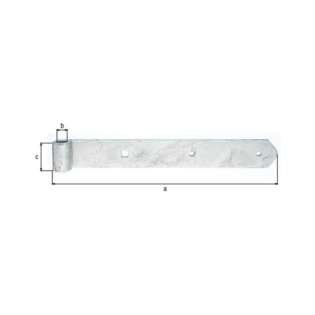 GAH Alberts Paumelle droite pour gâche 13 mm 300 mm acier galvanisé à chaud