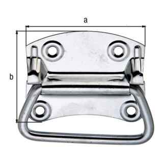 GAH Alberts Poignée de caisse pour valise L92mm, l80mm, P1,2mm Acier inoxydable