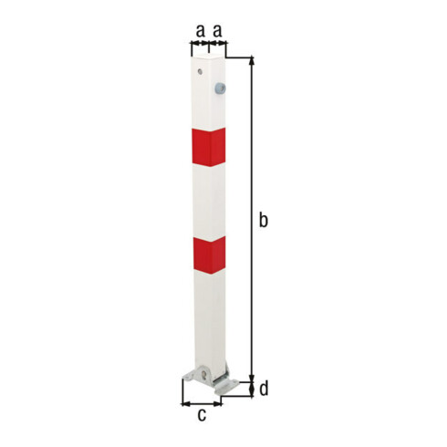 GAH Alberts Poteau de fermeture KLAPPY 70x70 mm Triangle à visser