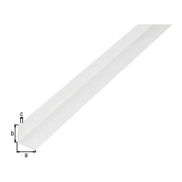GAH Alberts Profilé d'angle égal, non percé L2000 x l20 x H20 x É1,5 mm plastique blanc