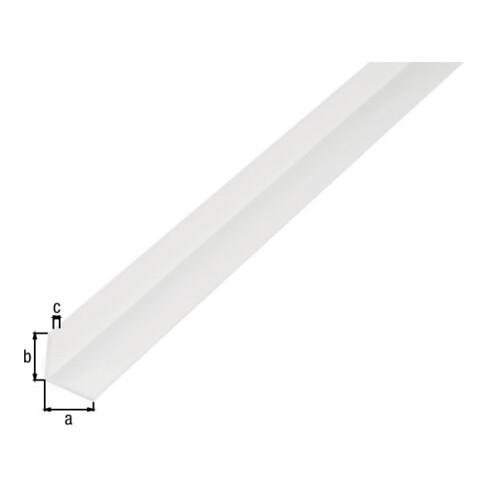 GAH Alberts Profilé d'angle égal, non perforé L2000 x l10 x H10 x E1 mm plastique blanc