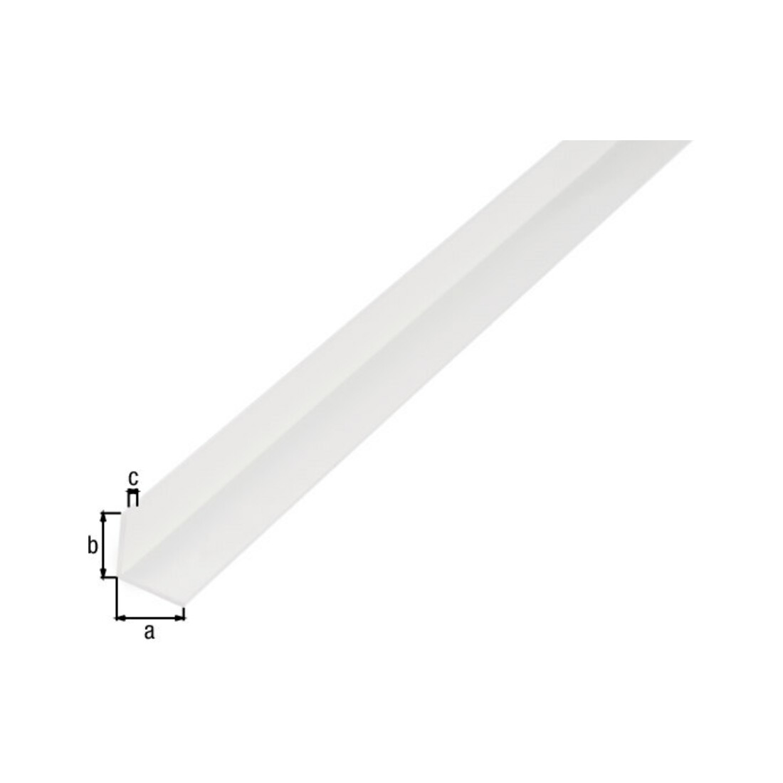 GAH Alberts Profilé d'angle égal, non perforé L2000 x l10 x H10 x E1 mm plastique blanc