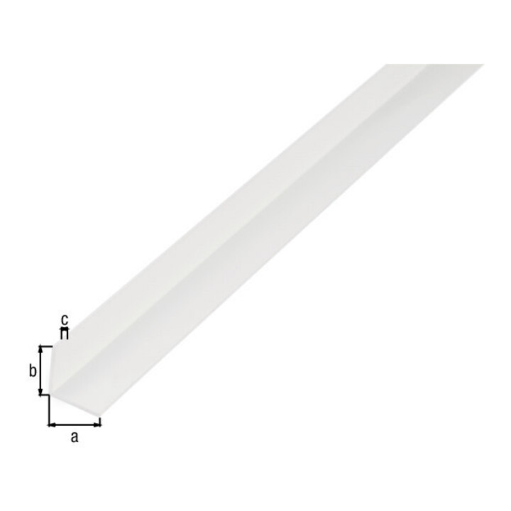 GAH Alberts Profilé d'angle égal, non perforé L2000 x l25 x H25 x e1,5 mm plastique blanc