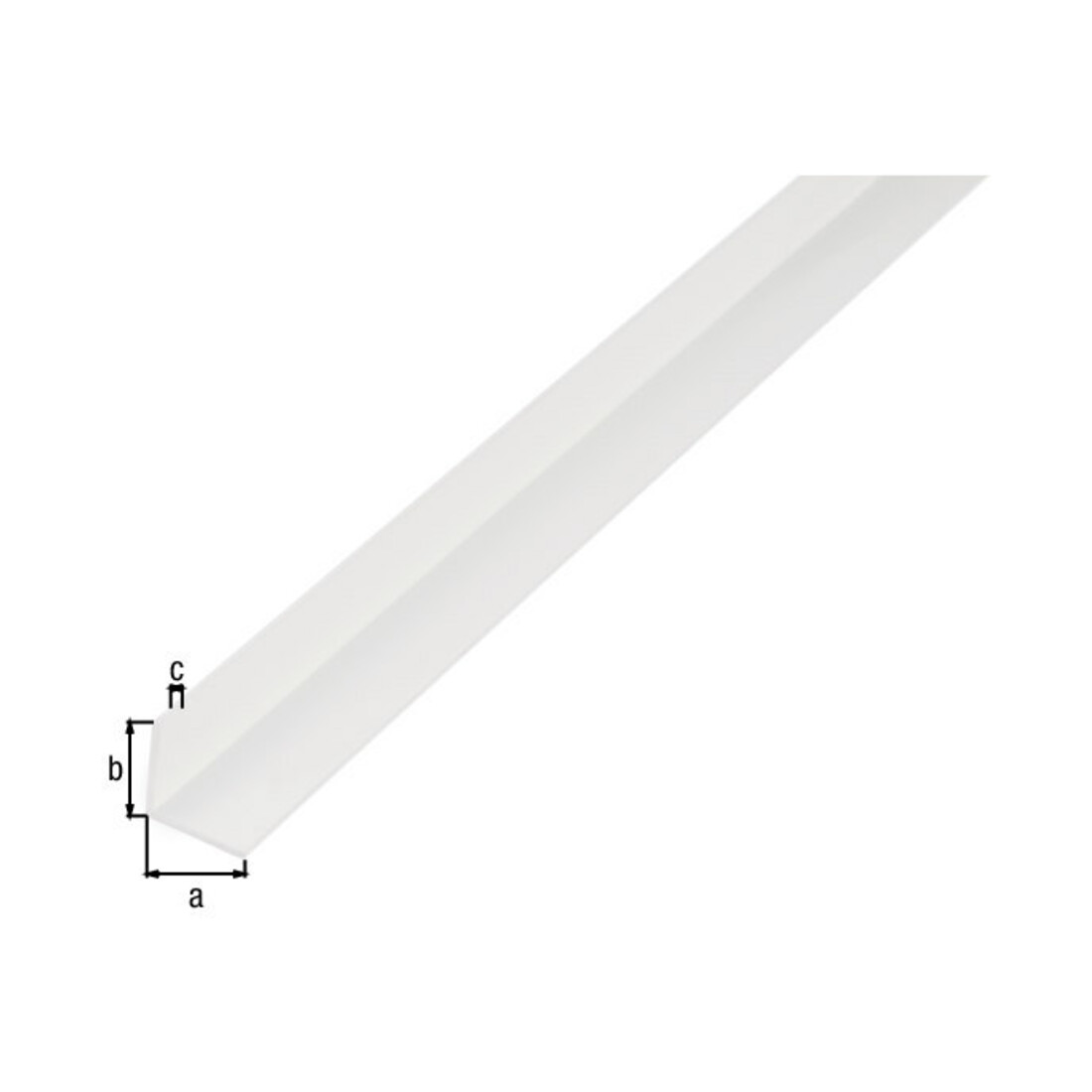 GAH Alberts Profilé d'angle égal, non perforé L2000 x l25 x H25 x e1,5 mm plastique blanc