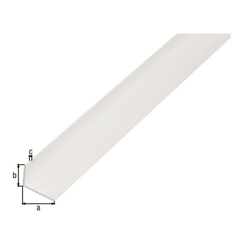 GAH Alberts Profilé d'angle inégal L2000 x l40 x H10 x É2 mm plastique blanc