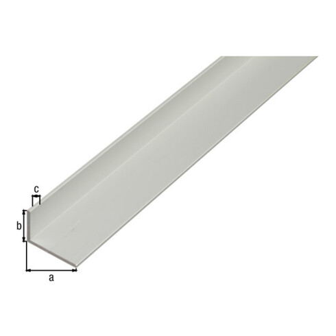 GAH Alberts Profilé d'angle inégal, non percé L1000 x l50 x H30 x E3 mm Aluminium
