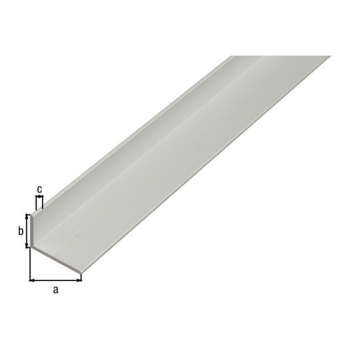 GAH Alberts Profilé d'angle inégal, non perforé L2000 x l60 x H25 x E2 mm Aluminium