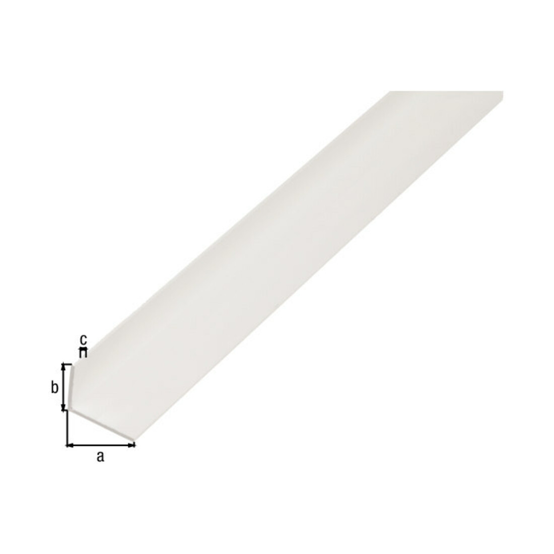 GAH Alberts Profilé d'angle, jambe inégale, non perforé L1000 x l20 x H10 x Ep1,5 mm plastique
