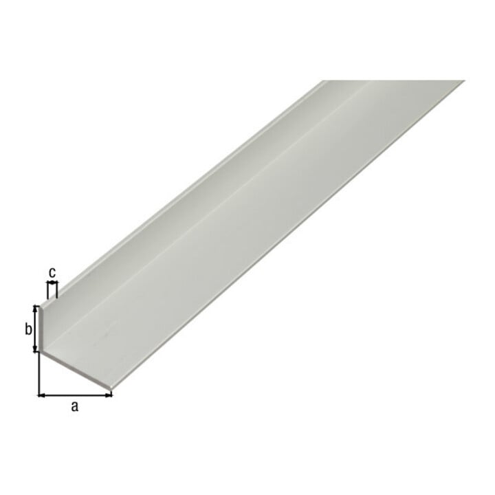 GAH Alberts Profilé d'angle, non perforé L2000 x l20 x H10 x ép1,5 mm ALU argenté