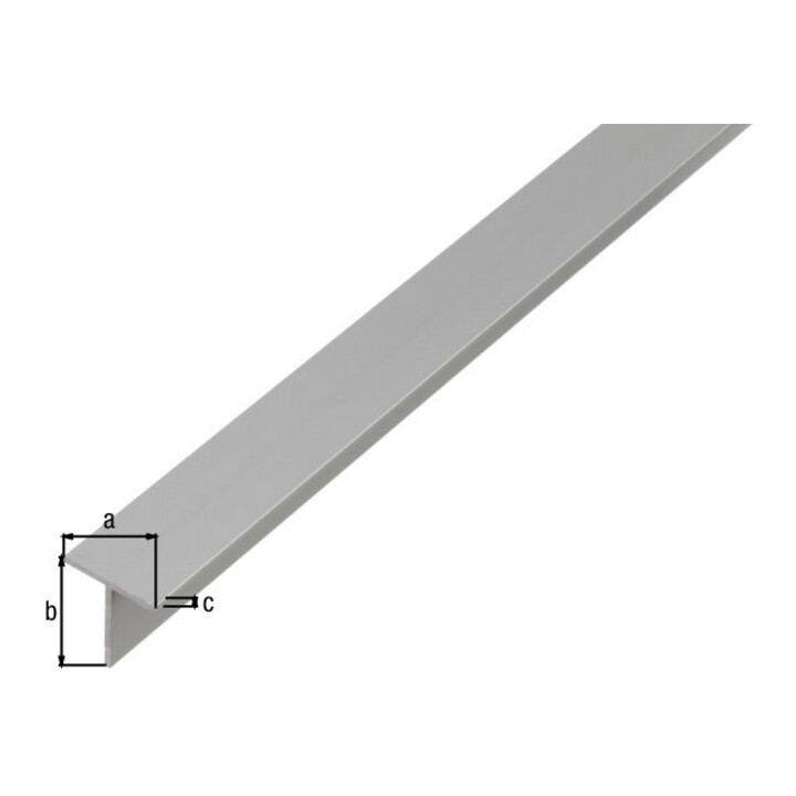 GAH Alberts Profilé en T lisse L1 000, l 15 x H 15 mm aluminium argenté