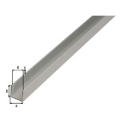 GAH Alberts Profilé en U isocèle perforé L1000 x l10 x H8 mm aluminium, argenté